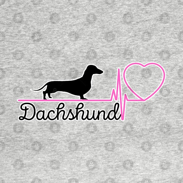 I love dachshunds pink heart by UMF - Fwo Faces Frog